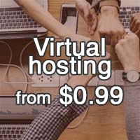 No need to pay for years. Really $0.99 virtual hosting
